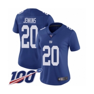 Women's New York Giants #20 Janoris Jenkins Royal Blue Team Color Vapor Untouchable Limited Player 100th Season Football Jersey