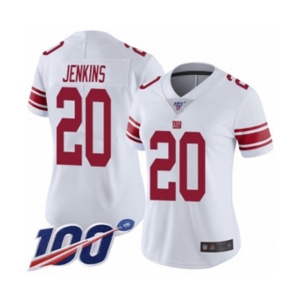 Women's New York Giants #20 Janoris Jenkins White Vapor Untouchable Limited Player 100th Season Football Jersey