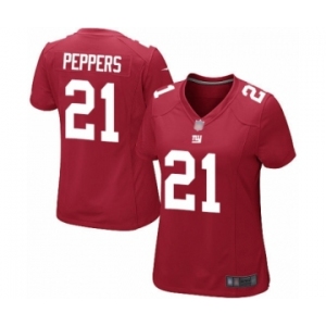 Women's New York Giants #21 Jabrill Peppers Game Red Alternate Football Jersey