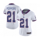 Women's New York Giants #21 Jabrill Peppers Limited White Rush Vapor Untouchable Football Jersey