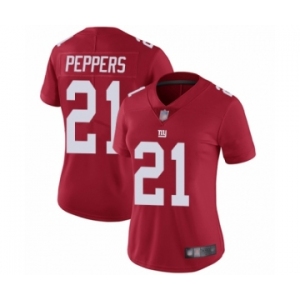 Women's New York Giants #21 Jabrill Peppers Red Alternate Vapor Untouchable Limited Player Football Jersey