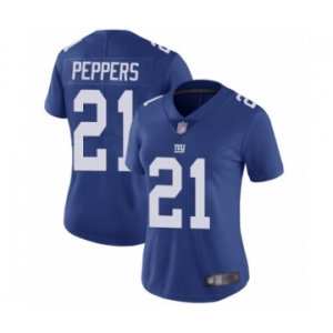 Women's New York Giants #21 Jabrill Peppers Royal Blue Team Color Vapor Untouchable Limited Player Football Jersey