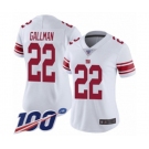 Women's New York Giants #22 Wayne Gallman White Vapor Untouchable Limited Player 100th Season Football Jersey