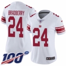 Women's New York Giants #24 James Bradberry White Stitched 100th Season Vapor Untouchable Limited Jersey