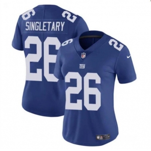 Women's New York Giants #26 Devin Singletary Blue Vapor Stitched Jersey