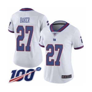 Women's New York Giants #27 Deandre Baker Limited White Rush Vapor Untouchable 100th Season Football Jersey