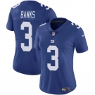 Women's New York Giants #3 Deonte Banks Blue Vapor Stitched Jersey