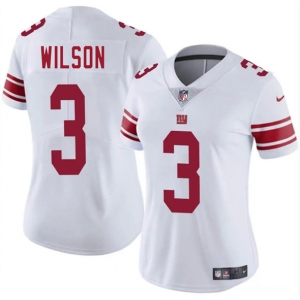 Women's New York Giants #3 Russell Wilson White 2025 Vapor Untouchable Limited Stitched Jersey