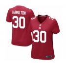 Women's New York Giants #30 Antonio Hamilton Game Red Alternate Football Jersey