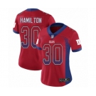 Women's New York Giants #30 Antonio Hamilton Limited Red Rush Drift Fashion Football Jersey