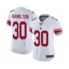 Women's New York Giants #30 Antonio Hamilton White Vapor Untouchable Limited Player Football Jersey