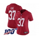 Women's New York Giants #37 Julian Love Red Limited Red Inverted Legend 100th Season Football Jersey