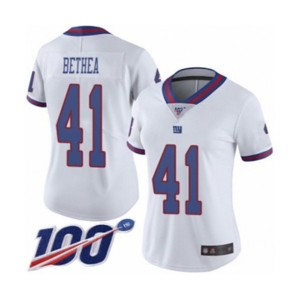 Women's New York Giants #41 Antoine Bethea Limited White Rush Vapor Untouchable 100th Season Football Jersey