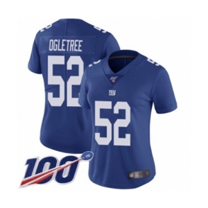 Women's New York Giants #52 Alec Ogletree Royal Blue Team Color Vapor Untouchable Limited Player 100th Season Football Jersey