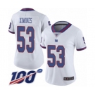 Women's New York Giants #53 Oshane Ximines Limited White Rush Vapor Untouchable 100th Season Football Jersey