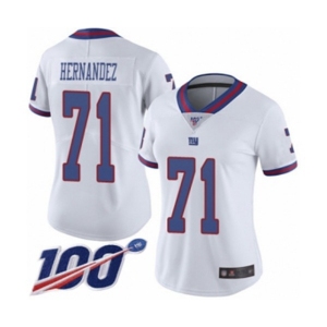 Women's New York Giants #71 Will Hernandez Limited White Rush Vapor Untouchable 100th Season Football Jersey