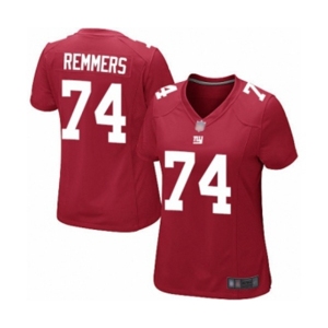 Women's New York Giants #74 Mike Remmers Game Red Alternate Football Jersey