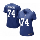 Women's New York Giants #74 Mike Remmers Game Royal Blue Team Color Football Jersey