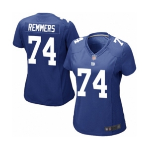 Women's New York Giants #74 Mike Remmers Game Royal Blue Team Color Football Jersey