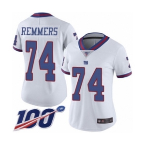 Women's New York Giants #74 Mike Remmers Limited White Rush Vapor Untouchable 100th Season Football Jersey