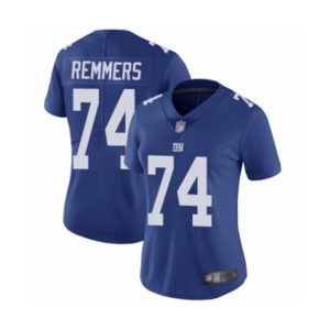 Women's New York Giants #74 Mike Remmers Royal Blue Team Color Vapor Untouchable Limited Player Football Jersey