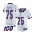 Women's New York Giants #75 Jon Halapio Limited White Rush Vapor Untouchable 100th Season Football Jersey