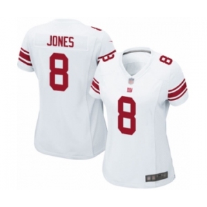 Women's New York Giants #8 Daniel Jones Game White Football Jersey