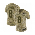 Women's New York Giants #8 Daniel Jones Limited Camo 2018 Salute to Service Football Jersey