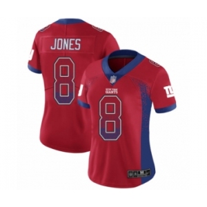 Women's New York Giants #8 Daniel Jones Limited Red Rush Drift Fashion Football Jersey