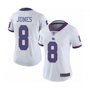 Women's New York Giants #8 Daniel Jones Limited White Rush Vapor Untouchable Football Jersey