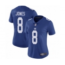 Women's New York Giants #8 Daniel Jones Royal Blue Team Color Vapor Untouchable Limited Player Football Jersey