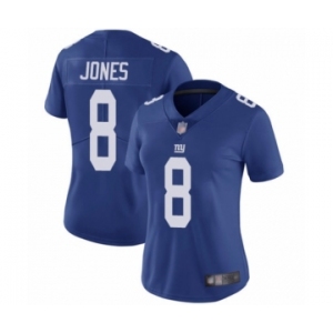 Women's New York Giants #8 Daniel Jones Royal Blue Team Color Vapor Untouchable Limited Player Football Jersey