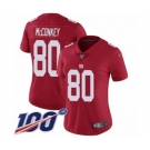 Women's New York Giants #80 Phil McConkey Red Limited Red Inverted Legend 100th Season Football Jersey