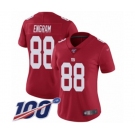 Women's New York Giants #88 Evan Engram Red Limited Red Inverted Legend 100th Season Football Jersey