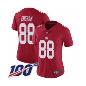 Women's New York Giants #88 Evan Engram Red Limited Red Inverted Legend 100th Season Football Jersey