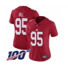 Women's New York Giants #95 B.J. Hill Red Limited Red Inverted Legend 100th Season Football Jersey