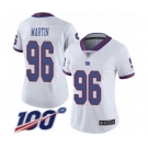 Women's New York Giants #96 Kareem Martin Limited White Rush Vapor Untouchable 100th Season Football Jersey