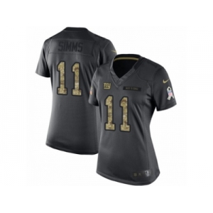 Women's Nike New York Giants #11 Phil Simms Limited Black 2016 Salute to Service NFL Jersey