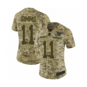 Women's Nike New York Giants #11 Phil Simms Limited Camo 2018 Salute to Service NFL Jersey