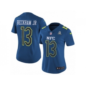 Women's Nike New York Giants #13 Odell Beckham Jr Limited Blue 2017 Pro Bowl NFL Jersey