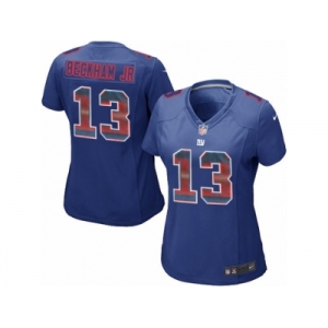 Women's Nike New York Giants #13 Odell Beckham Jr Limited Royal Blue Strobe NFL Jersey