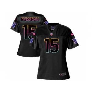 Women's Nike New York Giants #15 Brandon Marshall Black NFL Fashion Game Jersey