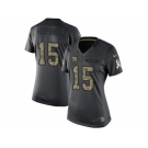 Women's Nike New York Giants #15 Brandon Marshall Black Stitched NFL Limited 2016 Salute to Service Jersey