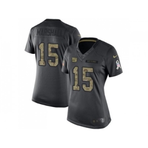 Women's Nike New York Giants #15 Brandon Marshall Black Stitched NFL Limited 2016 Salute to Service Jersey