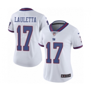 Women's Nike New York Giants #17 Kyle Lauletta Limited White Rush Vapor Untouchable NFL Jersey