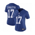 Women's Nike New York Giants #17 Kyle Lauletta Royal Blue Team Color Vapor Untouchable Elite Player NFL Jersey