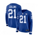 Women's Nike New York Giants #21 Landon Collins Limited Royal Blue Therma Long Sleeve NFL Jersey