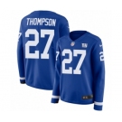 Women's Nike New York Giants #27 Darian Thompson Limited Royal Blue Therma Long Sleeve NFL Jersey