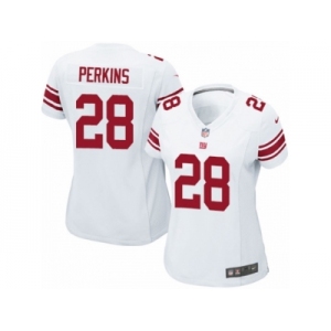 Women's Nike New York Giants #28 Paul Perkins Limited White NFL Jersey