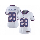 Women's Nike New York Giants #28 Paul Perkins Limited White Rush NFL Jersey